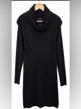 PattyBoutik Black Cowl Neck Bodycon Mini Dress Tunic Size XL